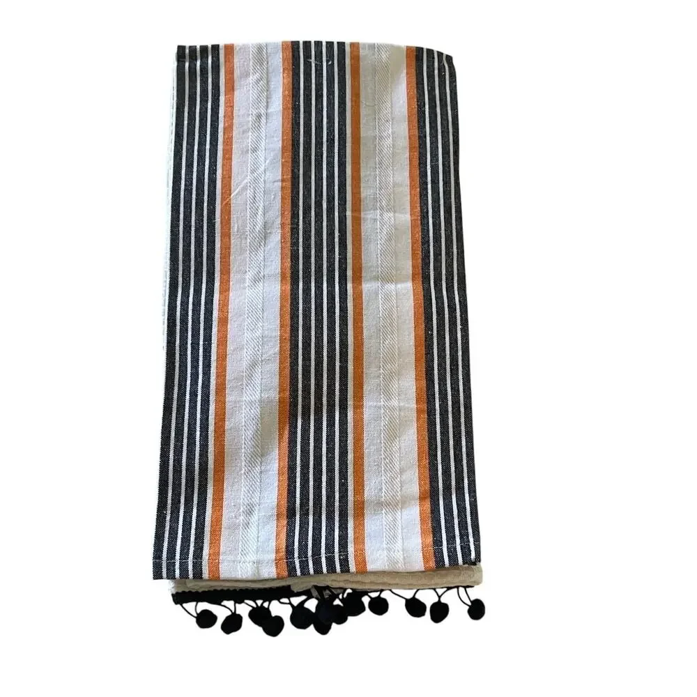 Witches Brew Halloween Kitchen Towels Set of 2 Cotton Blend 16x28 Spiders Stripe